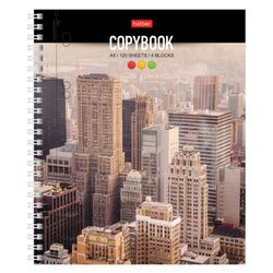 HATBER / Notebook А5, 120 sh., Comb, cage, cardboard cover, 3 dividers, "City Style" / 4 pcs.