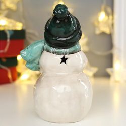 Сималенд / Souvenir "Snowman with a snowman in green caps"