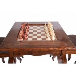 GamesDealer / शतरंज कार्ड टेबल "क्लासिक", 2 स्टूल, उस्तयान