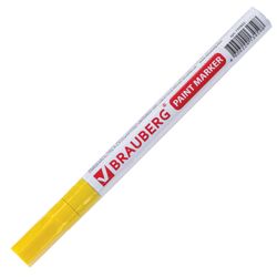 Barniz marcador de pintura 2 mm, AMARILLO, sin XILENO (inodoro), aluminio, BRAUBERG PROFESSIONAL