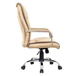 Sedia da ufficio BRABIX "Space EX-508", ecopelle, cromo, beige