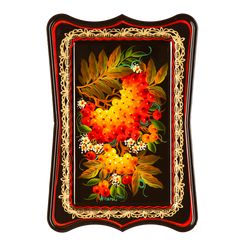 Сувениры из Н.Тагила / Souvenirs from N. Tagil / Tray "Panel. Rowan", 18x12.5 cm