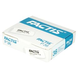 Eraser FACTIS P 36 (Spain), 56х20х9 mm, white, rectangular, beveled edges, PVC