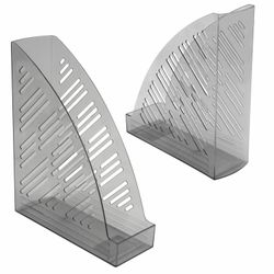 Tray vertical paper BRAUBERG "Standard+", 250х90х300 mm tinted grey