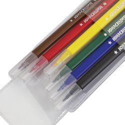The markers are INLANDIA 6 colors, ZOO, triangular, washable, ventilated cap