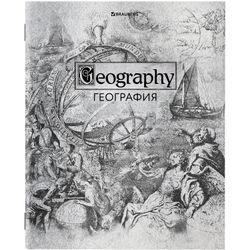 BRAUBERG / Notebook subject "SILVER" 48 sh., WITH SILVER COVER, GEOGRAPHY, cage, tip / 10 pcs.