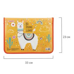 Defterler için klasör PIFAGOR, A4, 1 bölmeli, plastik, fermuarlı, "Lama"