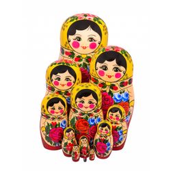 Золотая Хохлома / Traditional matryoshka 12 dolls