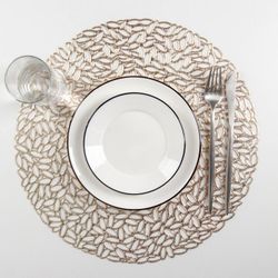 Доляна / Doliana / Set of kitchen napkins "Manifik", 38 × 38 cm, 4 pcs, gold color
