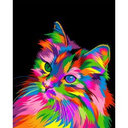 Опт-картина / Painting by numbers 40x50 Multi-colored cat
