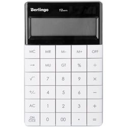 Berlingo / Desktop calculator 12 digits, dual power supply, 165x105x13 mm, white
