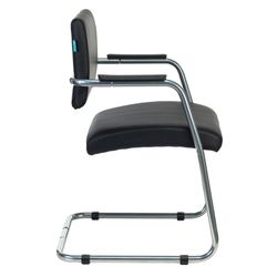 Stuhl für Empfangs- und Besprechungsräume CH-271N-V / SL / BLACK, Kunstleder, Chrom, schwarz