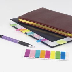 Dấu trang dính BRAUBERG NEON bằng nhựa, 45x12 mm, 8 màu x 25 tờ, trên thước nhựa 12 cm