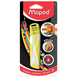 Highlighter roller ball MAPED (France) "Fluo PEP's", YELLOW, 5 mm, blister