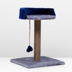 Пижон / Dude / Scratching post "Column" with a bench, 40 x 40 x 55 cm, gray