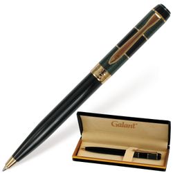 Geschenkkugelschreiber GALANT "Granit Green", Korpus schwarz mit dunkelgrünen, goldenen Details, 0,7 mm Feder, blau