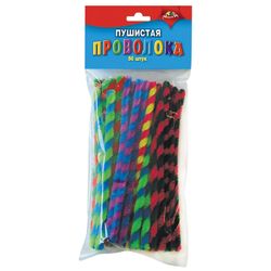 The chenille wire for creativity "Fluffy" spiral two-tone, 50 pieces, 15 cm, assorted
