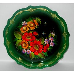 Сувениры из Н.Тагила / Souvenirs de N. Tagil / Bandeja "Barroco. Amapolas y flores", 19 cm