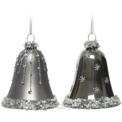 Kaemingk / Набор колокольчиков Sonnette Туманный альбион 8 см, 2 шт, стекло, подвеска