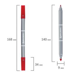 The markers are double-sided BRAUBERG 6 colors, writing nodes 2 and 5 mm, ventilated cap, carton packaging
