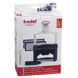 TRODAT / Self-typed metal dater, 6 lines + date, imprint 68x47 mm, blue-red, 5485, cash registers included