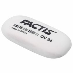 Eraser FACTIS OV 24 (Spain), 49х24х9 mm, white, oval, soft, synthetic rubber