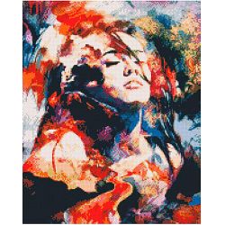 Опт-картина / mosaico de diamantes, 40x50, diamantes de imitación cuadrados Chica abstracta