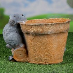 Хорошие сувениры / Figure pots "Hares by the pot" 17 cm