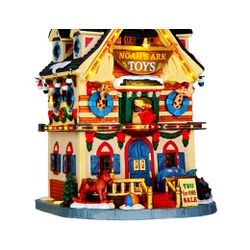 Loja de brinquedos 'Noah's Ark', cerâmica, iluminação, 28x15x17 cm, LEMAX