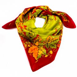 Золотая Хохлома / Natural silk scarf in a gift box