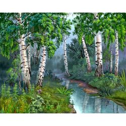 Опт-картина / Pittura con numeri 40x50 Bosco di betulle