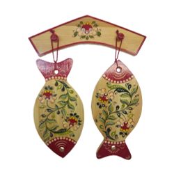 Беломорские узоры / Set of wooden boards "Fish" Onega painting 2 PCs