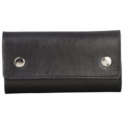 The case for keys FABULA "Estet", genuine leather buttons, 60x110x25 mm, black