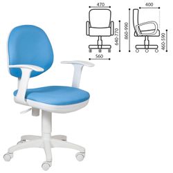 Chair CH-W356AXSN with armrests, blue, plastic white