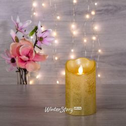 Kaemingk / LED candle Living Flame 12.5 cm gold wax battery operated, timer