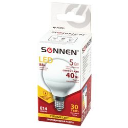 SONNEN / LED 灯 5 (40) W，底座 E14，球型，暖白光，LED G45-5W-2700-E14