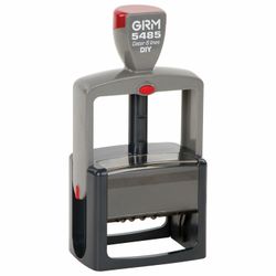 GRM / Dater self-typing 6 lines + date, imprint 69x49 mm blue, GRM 5485 BANK HUMMER, CASH REGISTER IN THE SET