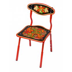 Золотая Хохлома / Wooden children's chair "Druzhok" black, 2 height category