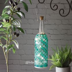 Kaemingk / Greek Turquoise Bottle Light 30 cm Battery Operated Glass