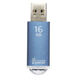 SMARTBUY / Flash Drive 16 GB, V-Cut, USB 2.0, Metal Case, Blue