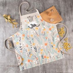 Этель / Apron Meow 60 * 70 cm, 100% cotton, twill 190 g / m2
