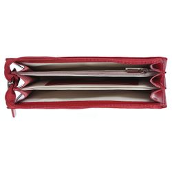 Purse women's BEFLER "Elegant cat", 190х105 mm, genuine leather, zipper, embossed, red