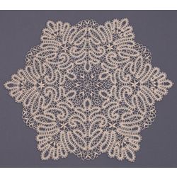 Снежинка / Snowflake / Round lace napkin, coupling weaving technique