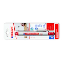 EDDING / Edding / Marqueur permanent, mécanisme à bouton poussoir, pointe ronde, 1,5-3 mm, blister Rouge
