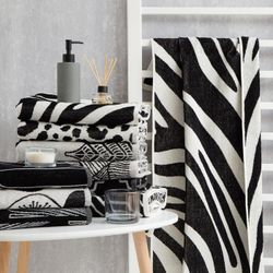 Этель / Terry towel Zebra black, 50x90 cm, 100% chl, velor, 420 g / m2