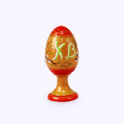Богородская игрушка / Wooden souvenir "Egg on a stand", lathe