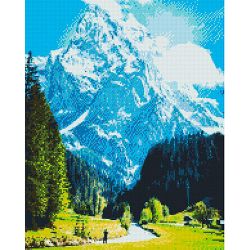 Опт-картина / Diamond mosaic, 40x50, square rhinestones Mountain landscape