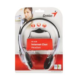 GENIUS / Headphones with microphone (headset) HS-02B, wired, 1.8 m, stereo, on-ear, mini jack 3.5 mm