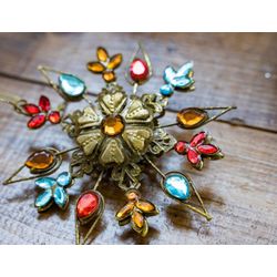 Kurts Adler / Christmas tree decoration "Snowflake. Flower-Gem", 10 cm