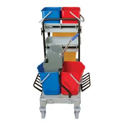 BRABIX / Trolley cleaning buckets 2x20 l, 2x11 l, mechanical wringing, bag holder, bag, 2 pallets